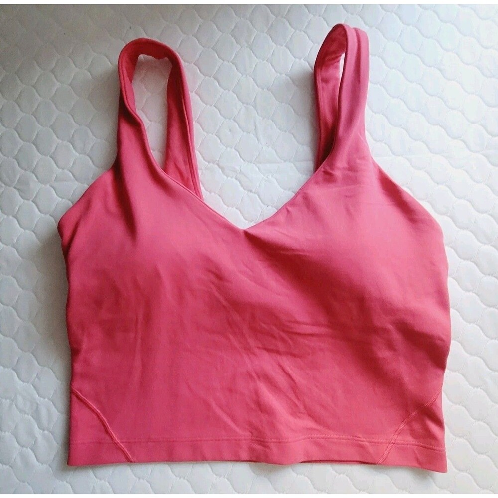 Lululemon Align Tank Cropped Size 6 A/B Cup Lipgloss Pink Coral